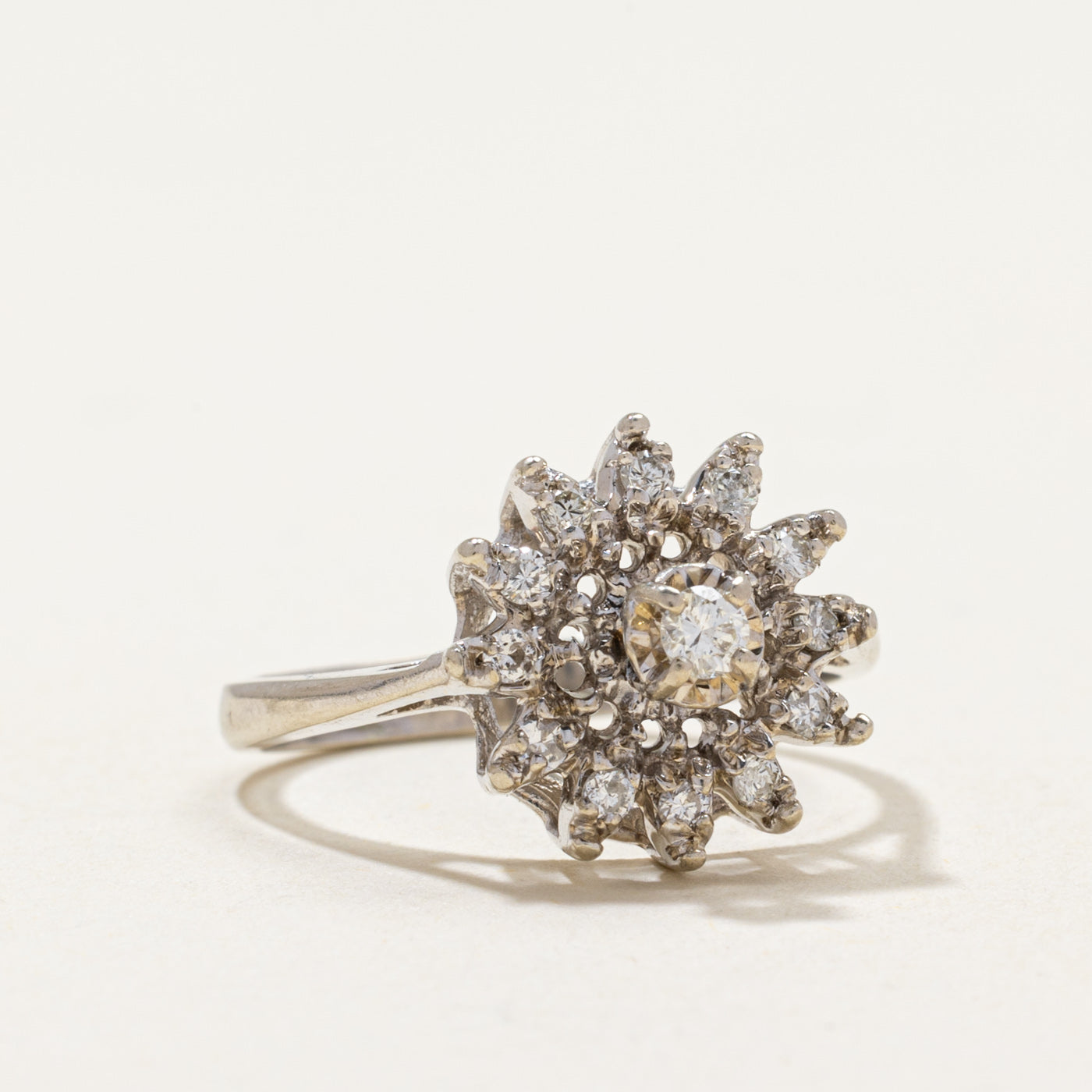 Diamond Open Petal Ring | 0.30ctw | SZ 6