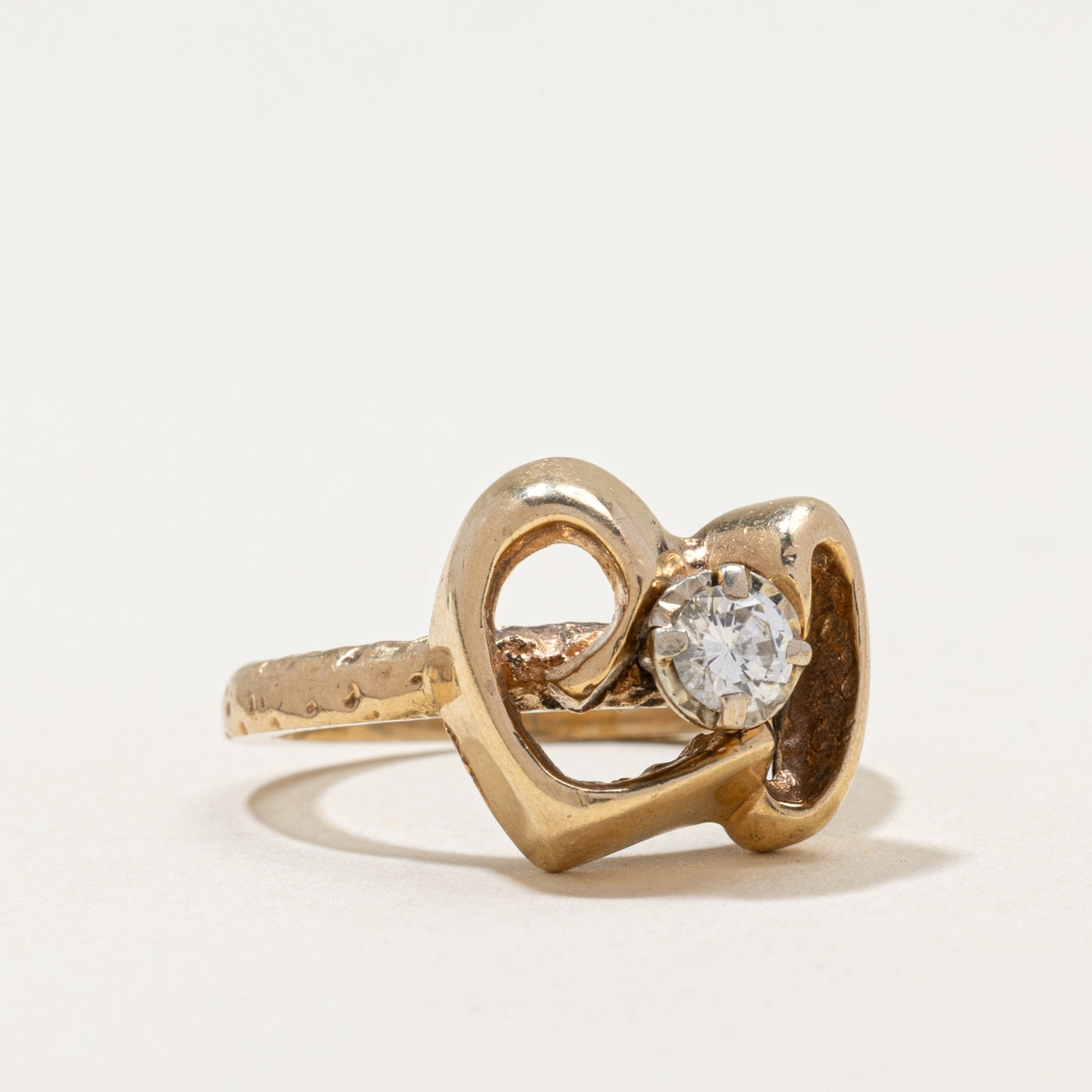 Solitaire Diamond Abstract Ring | 0.23ct | SZ 6.25