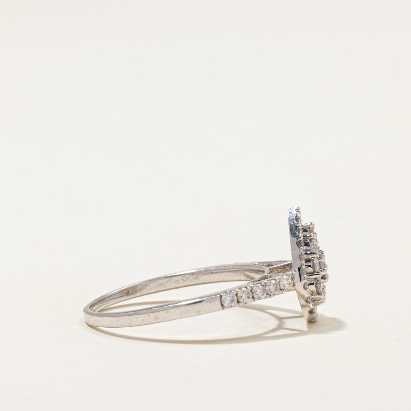 Bague en grappe de diamants taille poire | 0,75 ct | Taille 7,25