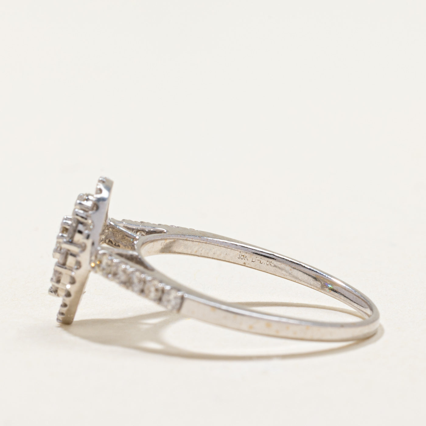 Bague en grappe de diamants taille poire | 0,75 ct | Taille 7,25