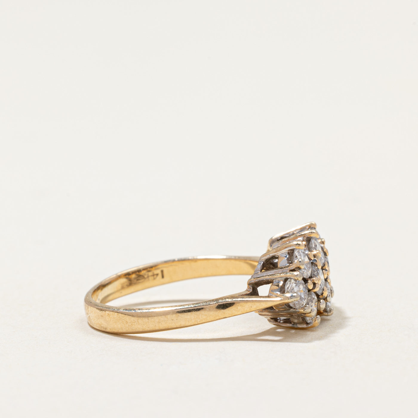14K Diamond Cluster Cocktail Ring | 0.80ctw | SZ 5.25