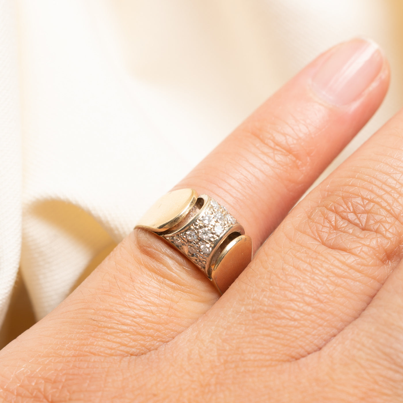 14k Pavé Set Diamond Cluster Dome Ring | 0.28ctw | SZ 3.5