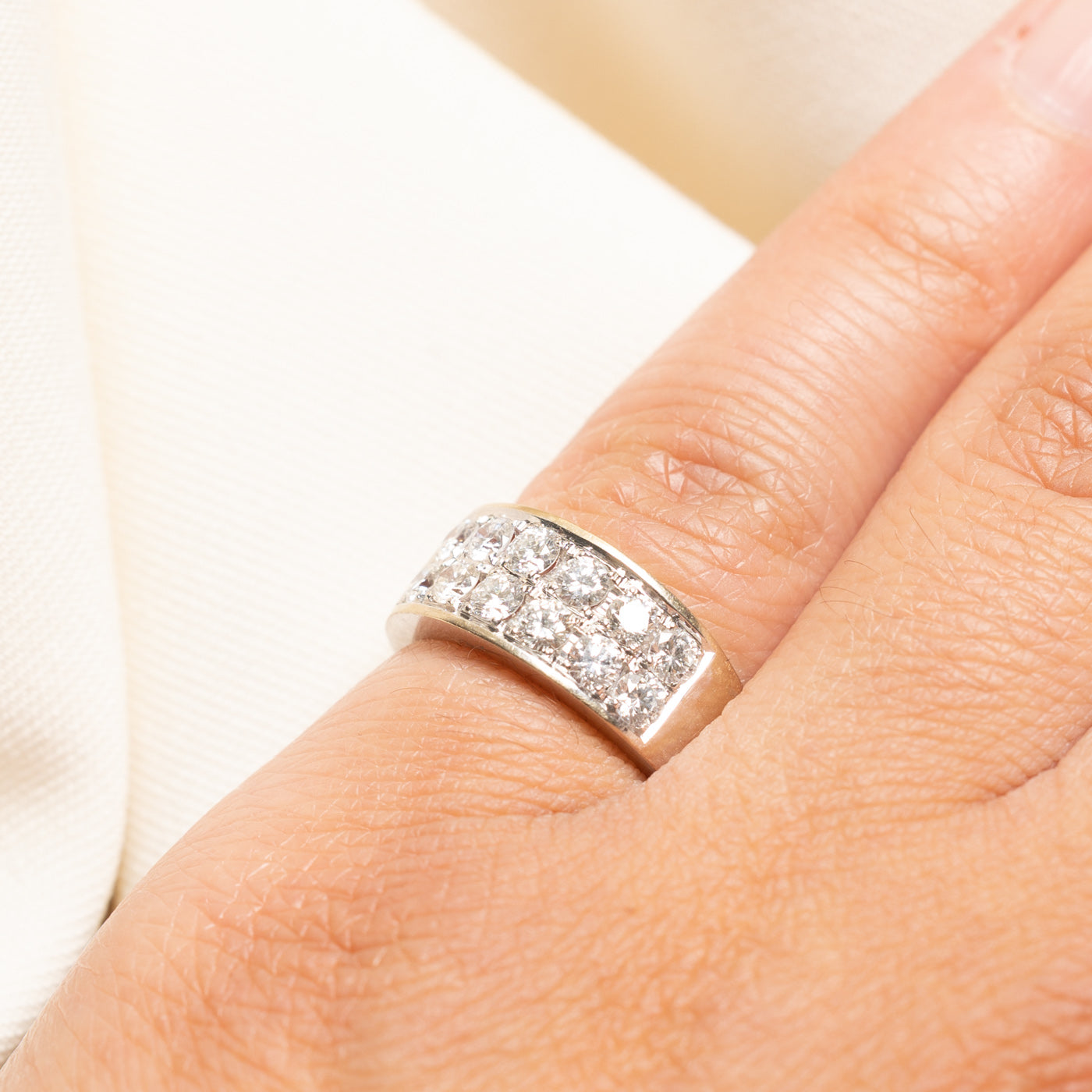 Double Row Semi Eternity Diamond Band | 1.08ctw | SZ 4.25