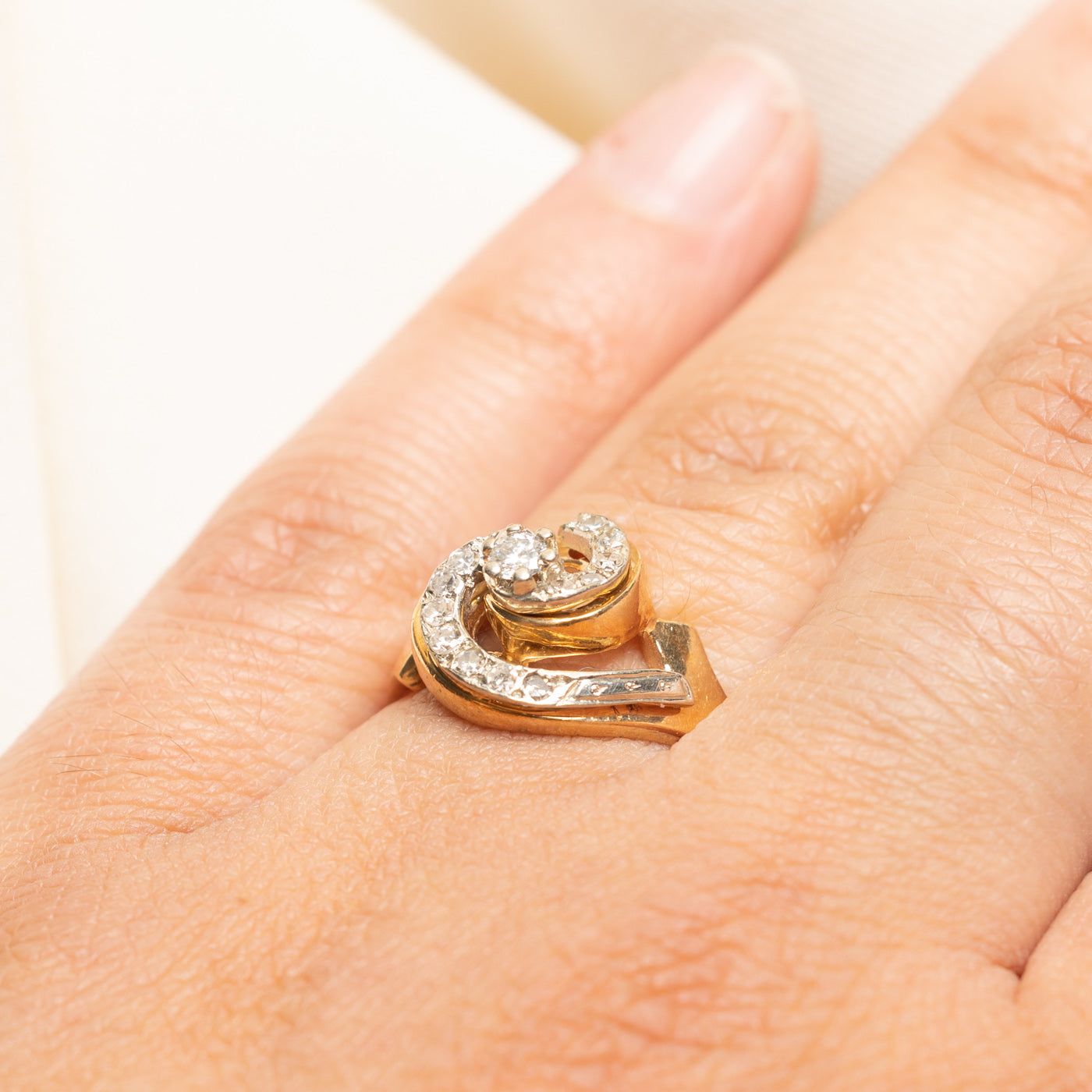 Diamond Swirl Cocktail Ring | 0.30ctw | SZ 6.75