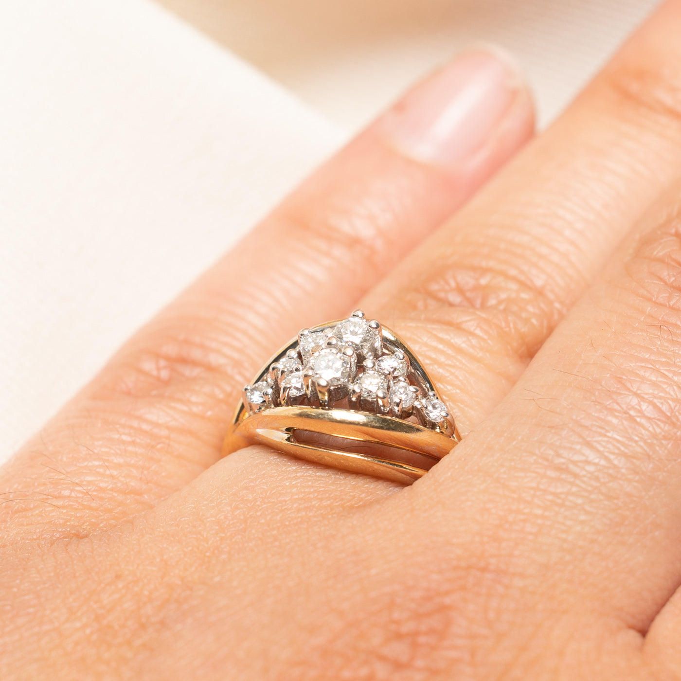 Diamond Marquise Shaped Cocktail Ring | 0.56ctw | SZ 6.75