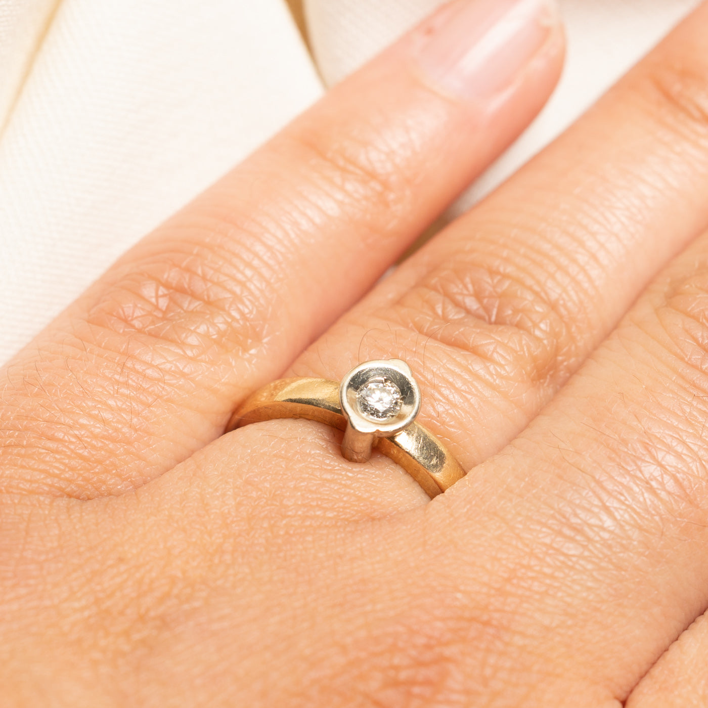 Bezel Set Solitaire Diamond Ring | 0.14ct | SZ 6.5
