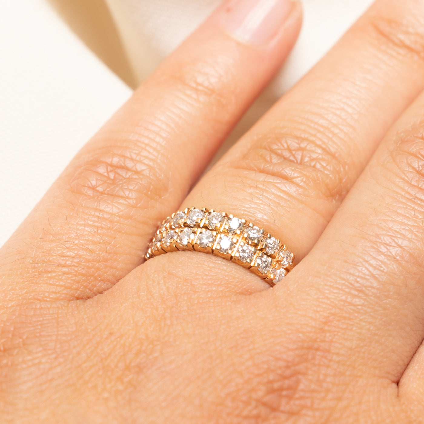 Double Row Semi Eternity Diamond Band | 1.08ctw | SZ 6