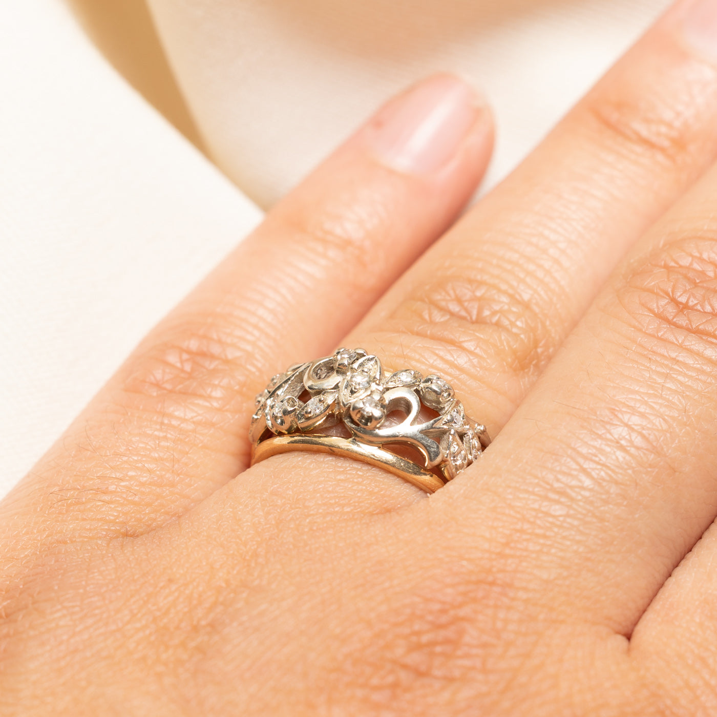 Diamond Openwork Vine Design Ring | 0.17ctw | SZ 7