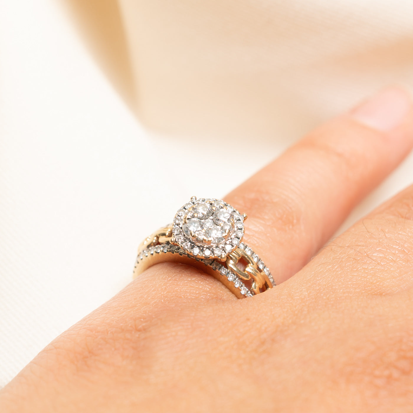 Diamond Cluster Chain Link Ring | 0.73ctw | SZ 5