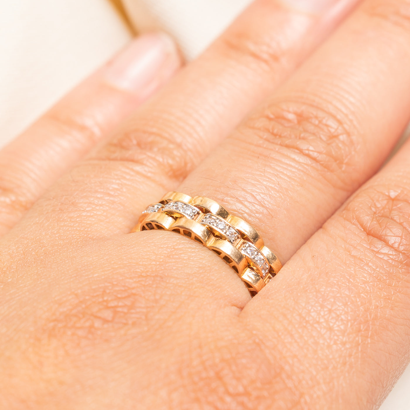 Eternity Diamond Panther Link Band | 0.36ctw | SZ 8.5