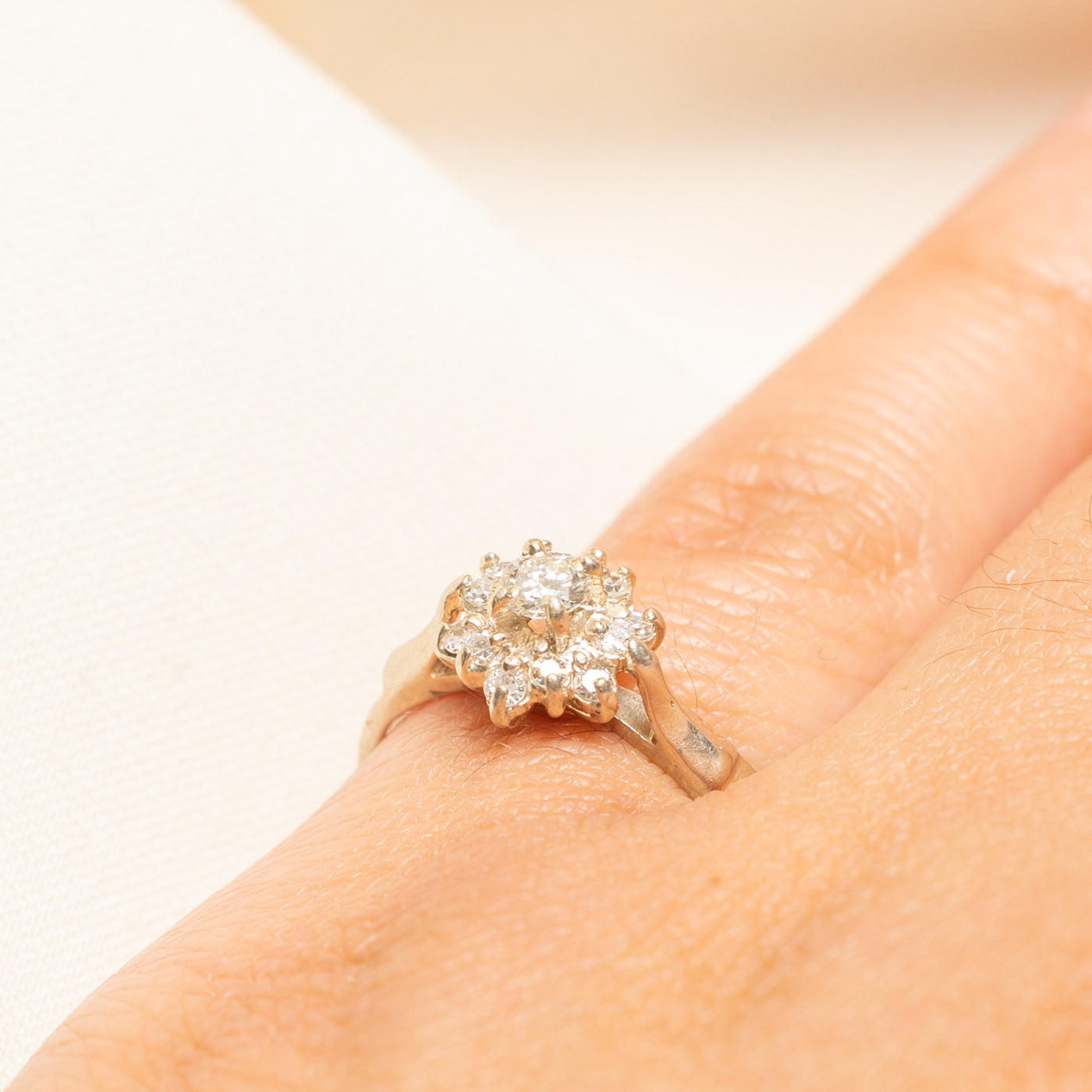 Diamond Petal Reverse Tapered Ring | 0.42ctw | SZ 5.75