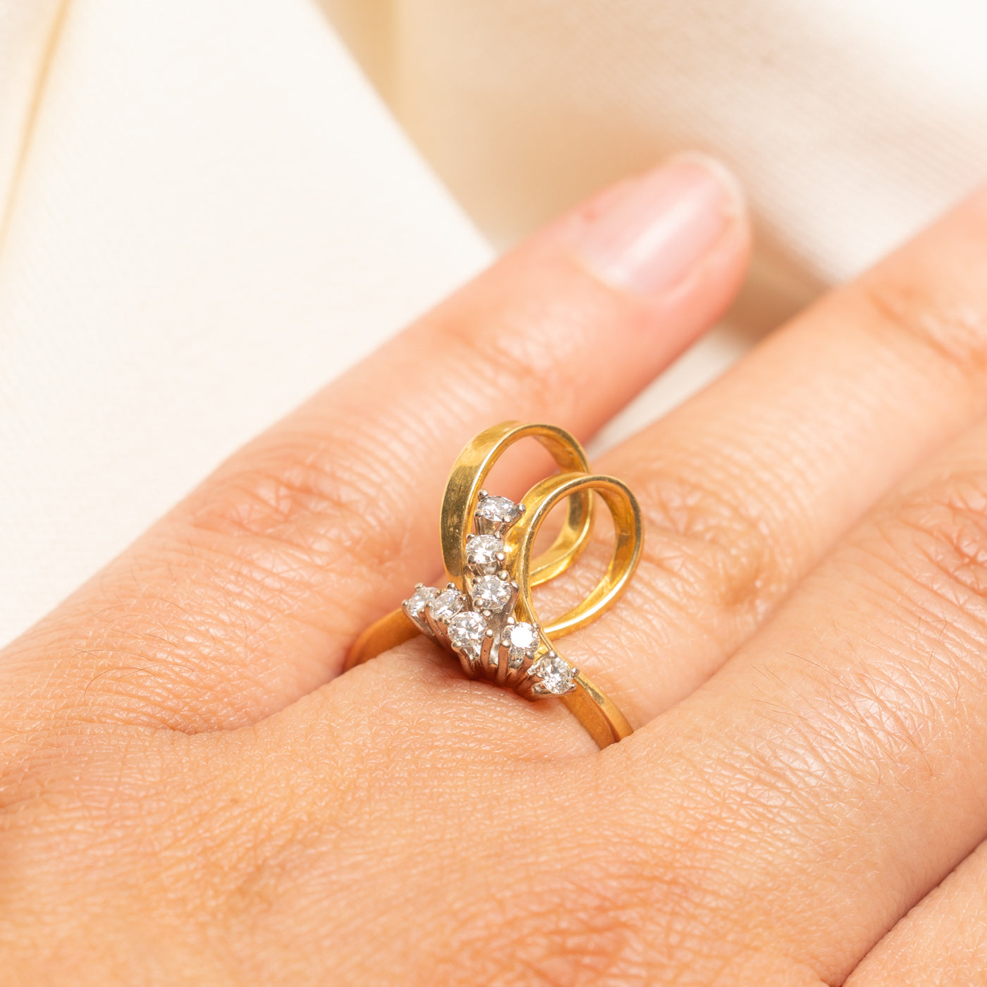 Diamond Double Loop Cocktail Ring | 0.48ctw | SZ 6.75