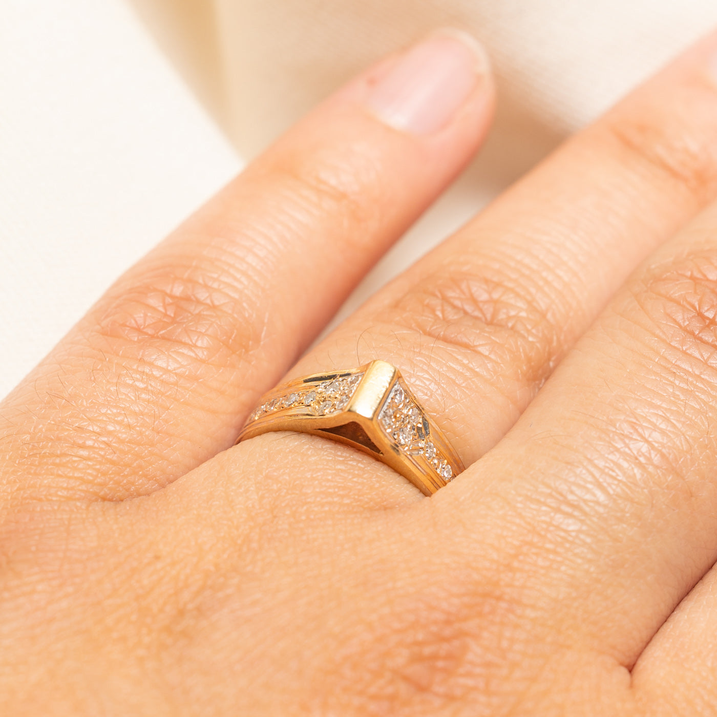 14k Architectural Diamond Ring | 0.20ctw | SZ 6.75