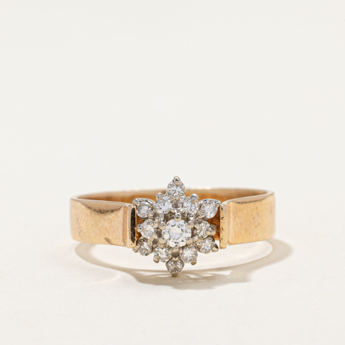 Diamond Cluster Cathedral Ring | 0.32ctw | SZ 10