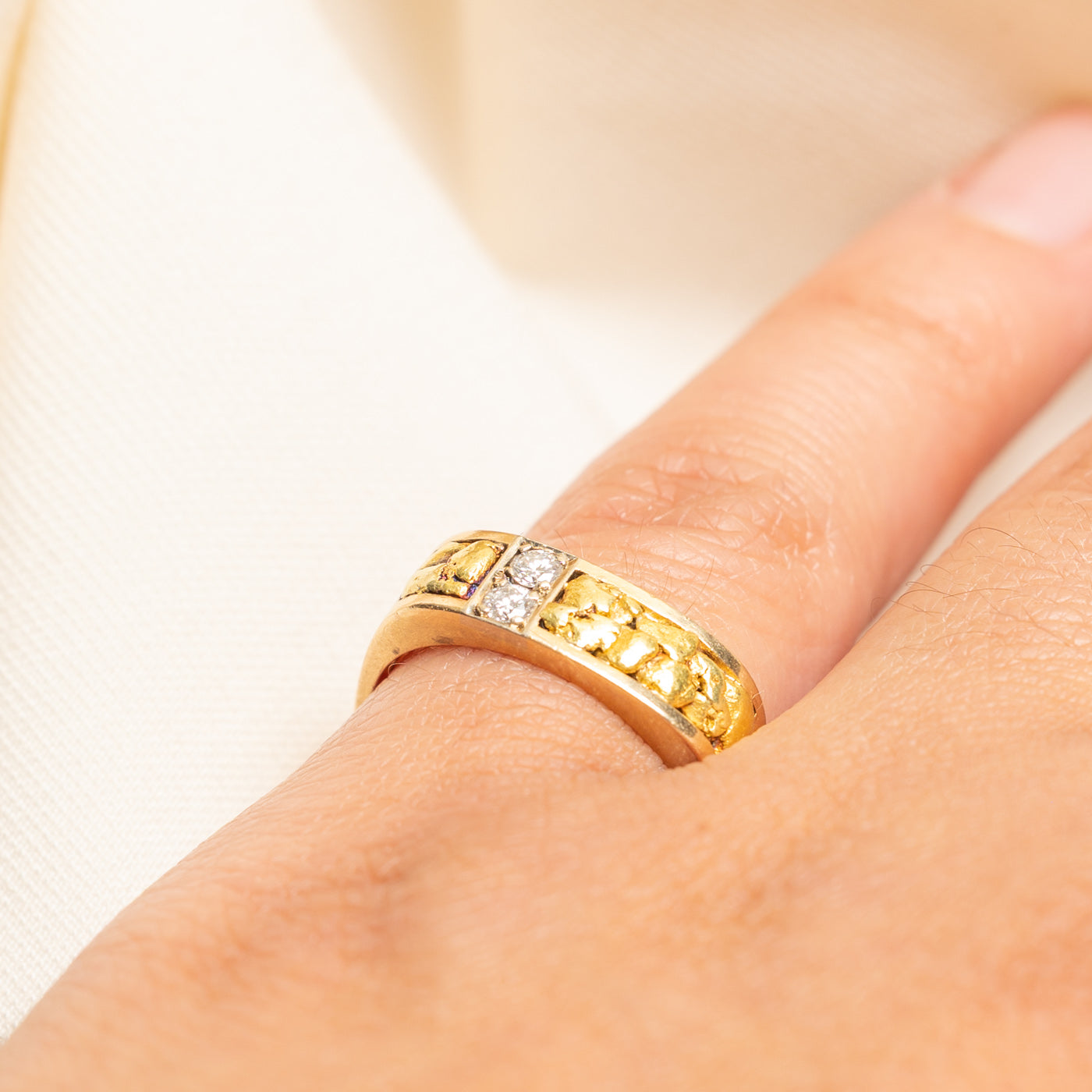 Two Stone Diamond Nugget Ring | 0.11ctw | SZ 6.25