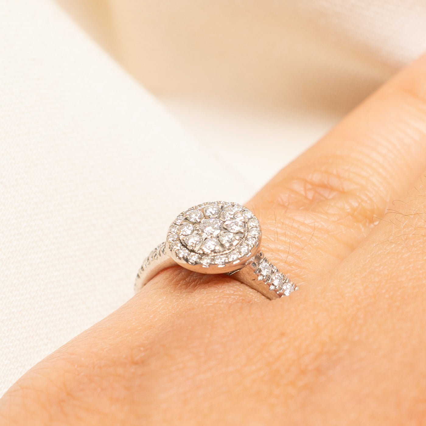 Diamond Round Cluster Halo Ring | 0.51ctw | SZ 6