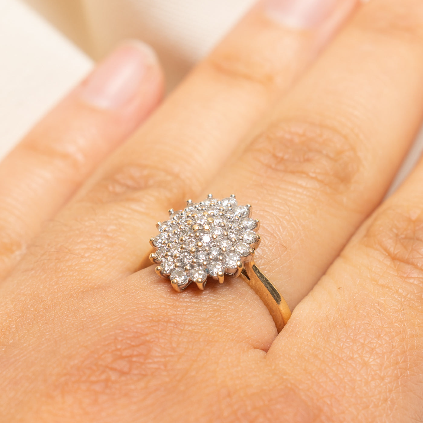 Diamond Cluster Cocktail Ring | 1.18ctw | SZ 7.75