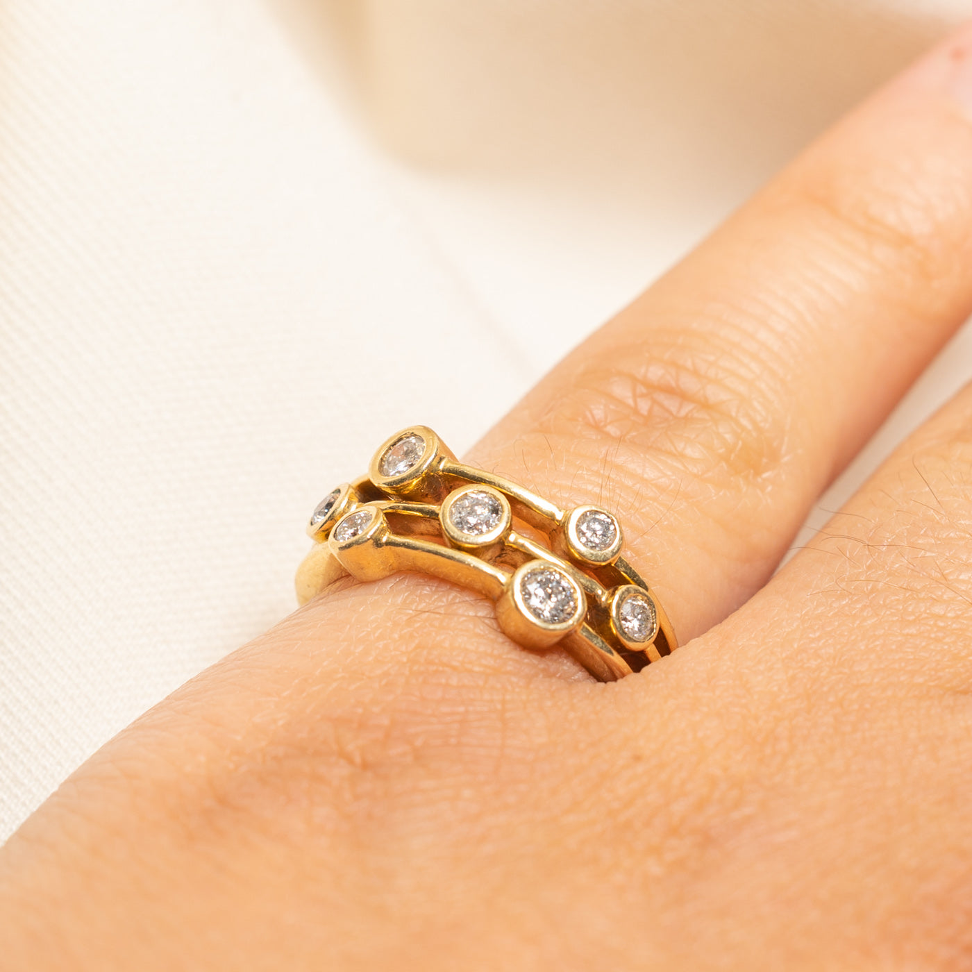 Scattered Bezel Set Diamond Ring | 0.52ctw | SZ 5.75