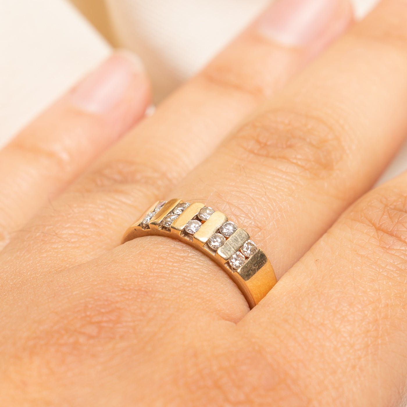 10k Multi Column Diamond Band | 0.60ctw | SZ 8