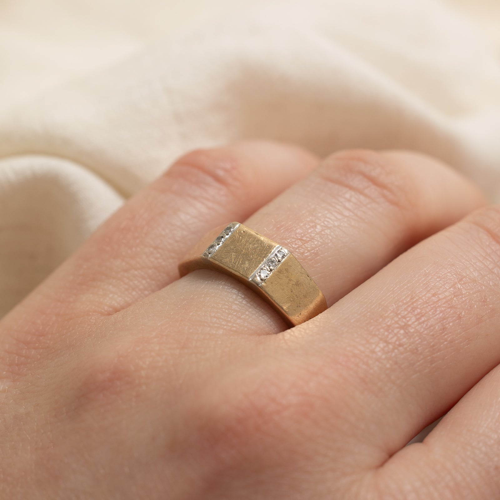 Diamond Double Column Band | 0.05ctw | SZ 7.25