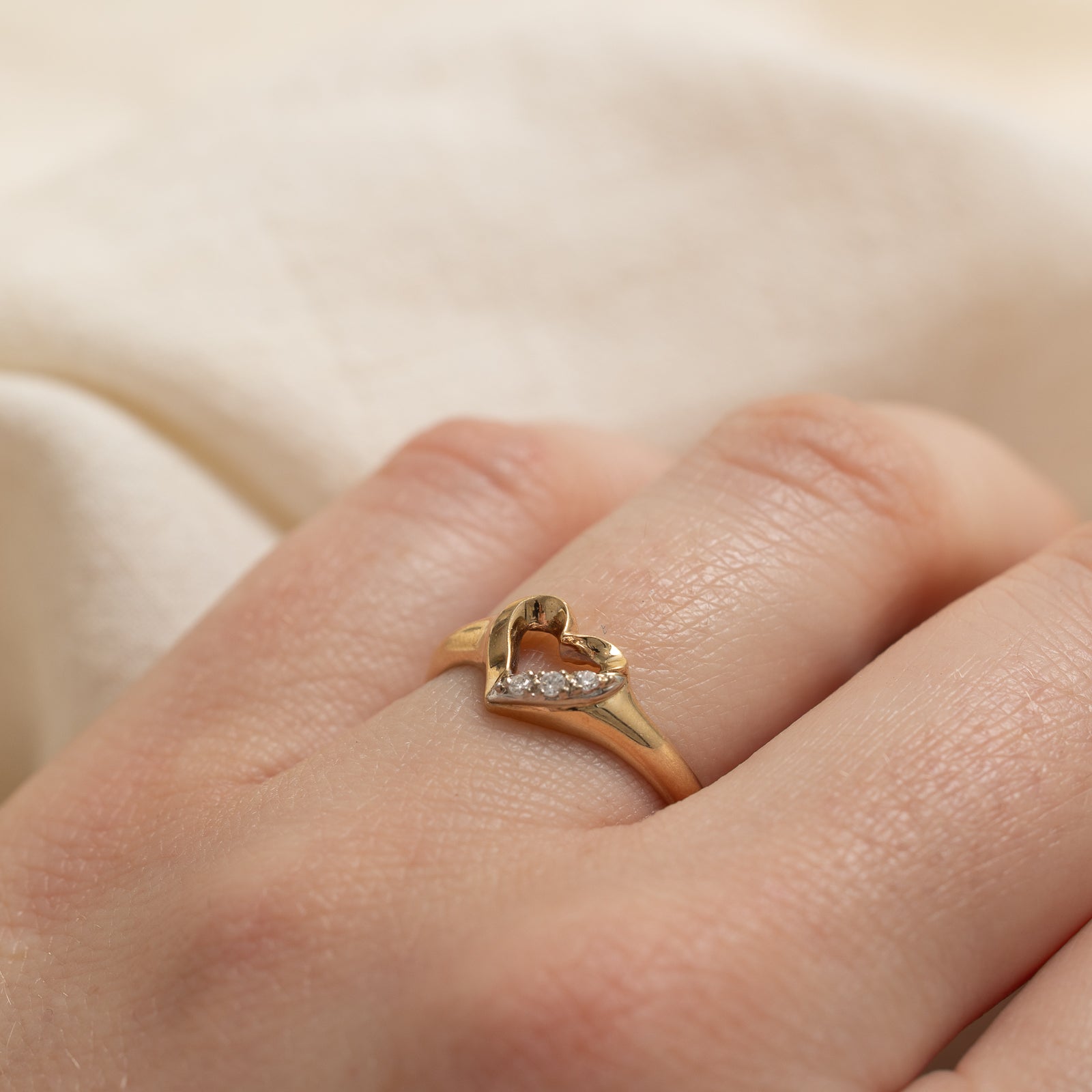 Diamond Open Heart Ring | 0.03ctw | SZ 6.25