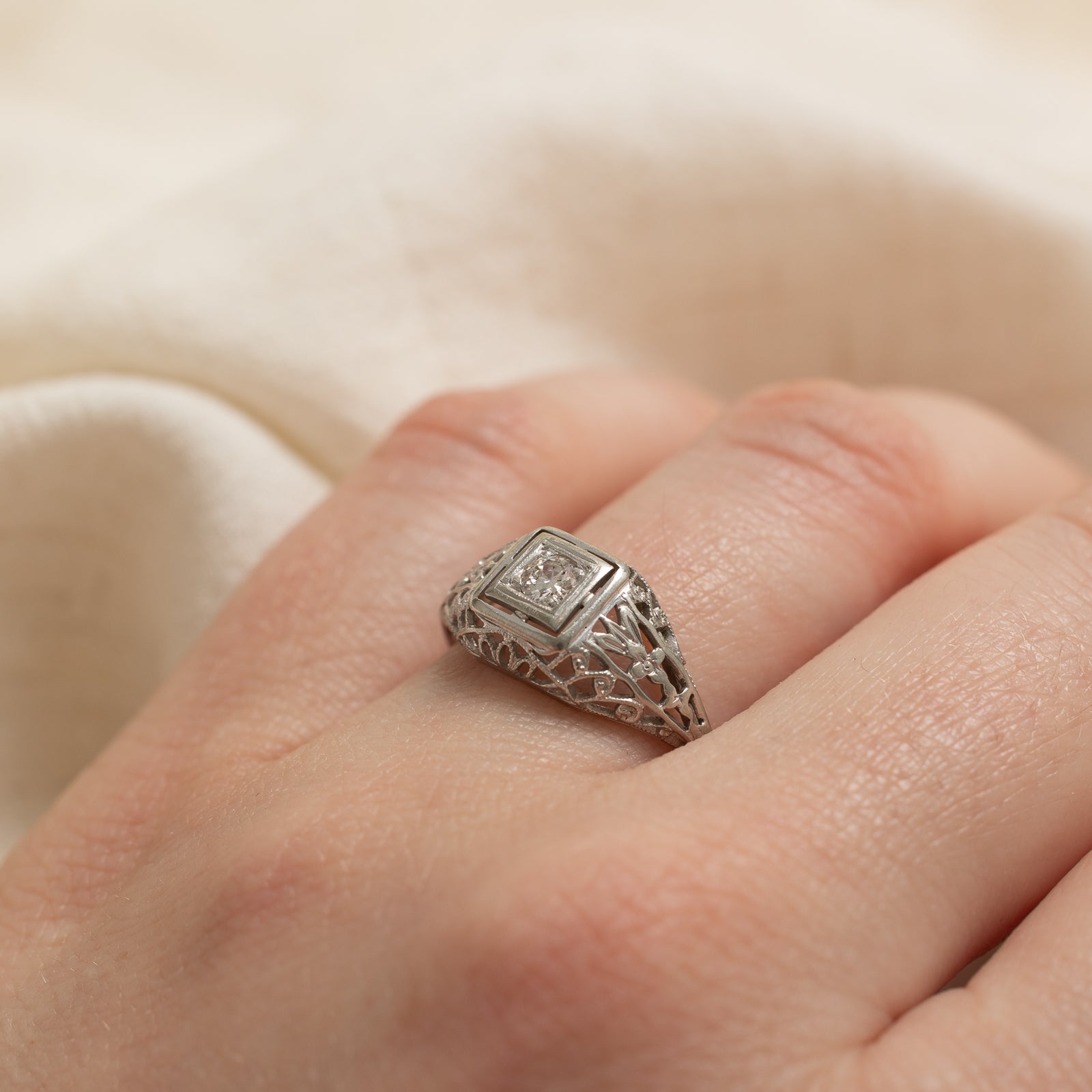 Diamond Openwork Dome Ring | 0.13ct | SZ 6.75