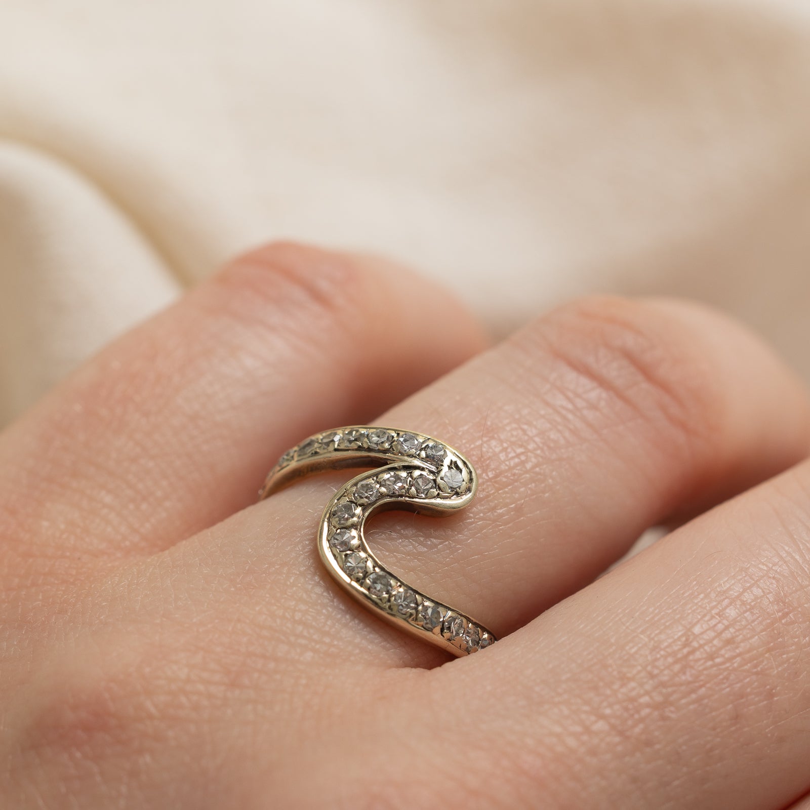 Diamond Wave Abstract Ring | 0.45ctw | SZ 6.5