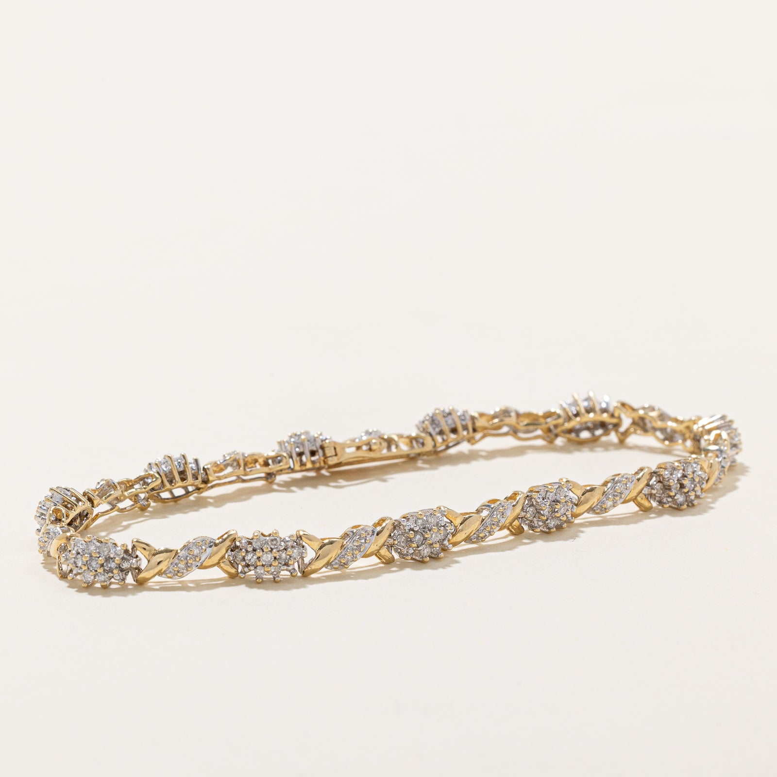 Vintage Diamond Cluster Bracelet | 1.10ctw | 7.5"