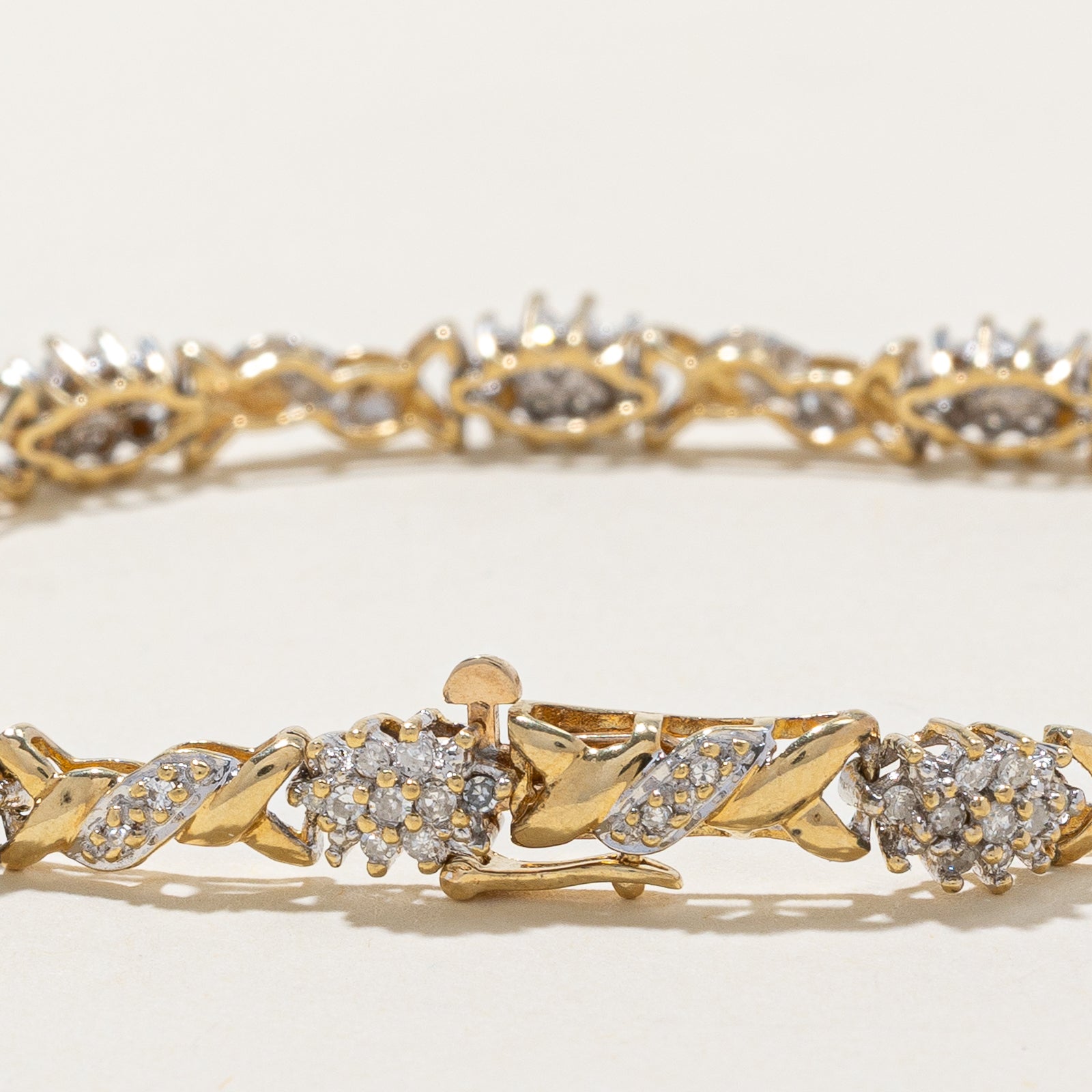 Vintage Diamond Cluster Bracelet | 1.10ctw | 7.5"