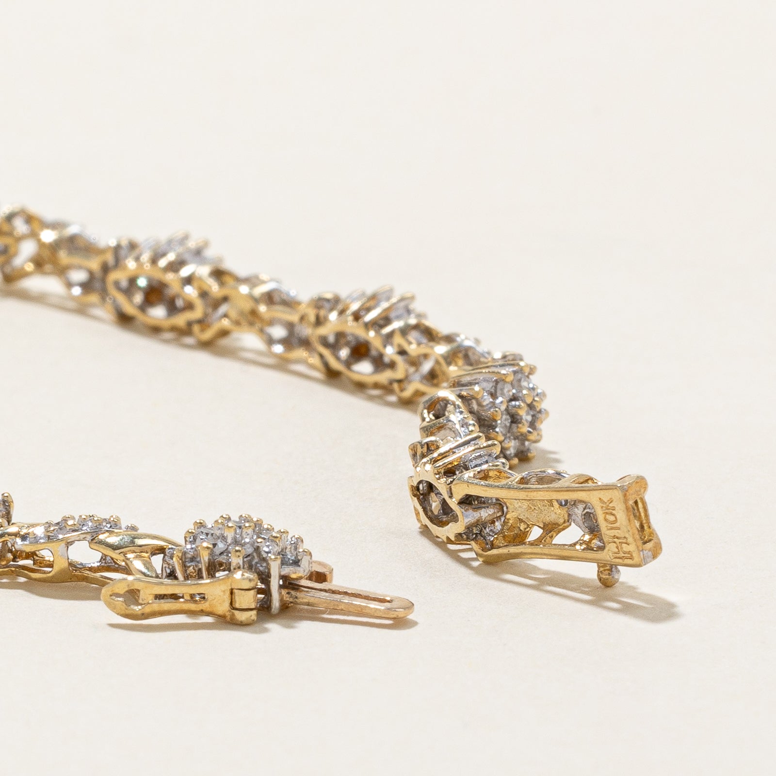 Vintage Diamond Cluster Bracelet | 1.10ctw | 7.5"