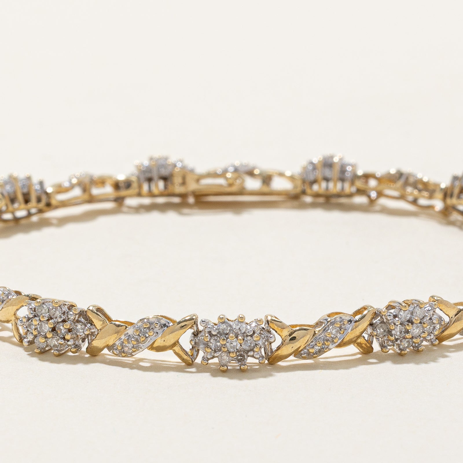 Vintage Diamond Cluster Bracelet | 1.10ctw | 7.5"