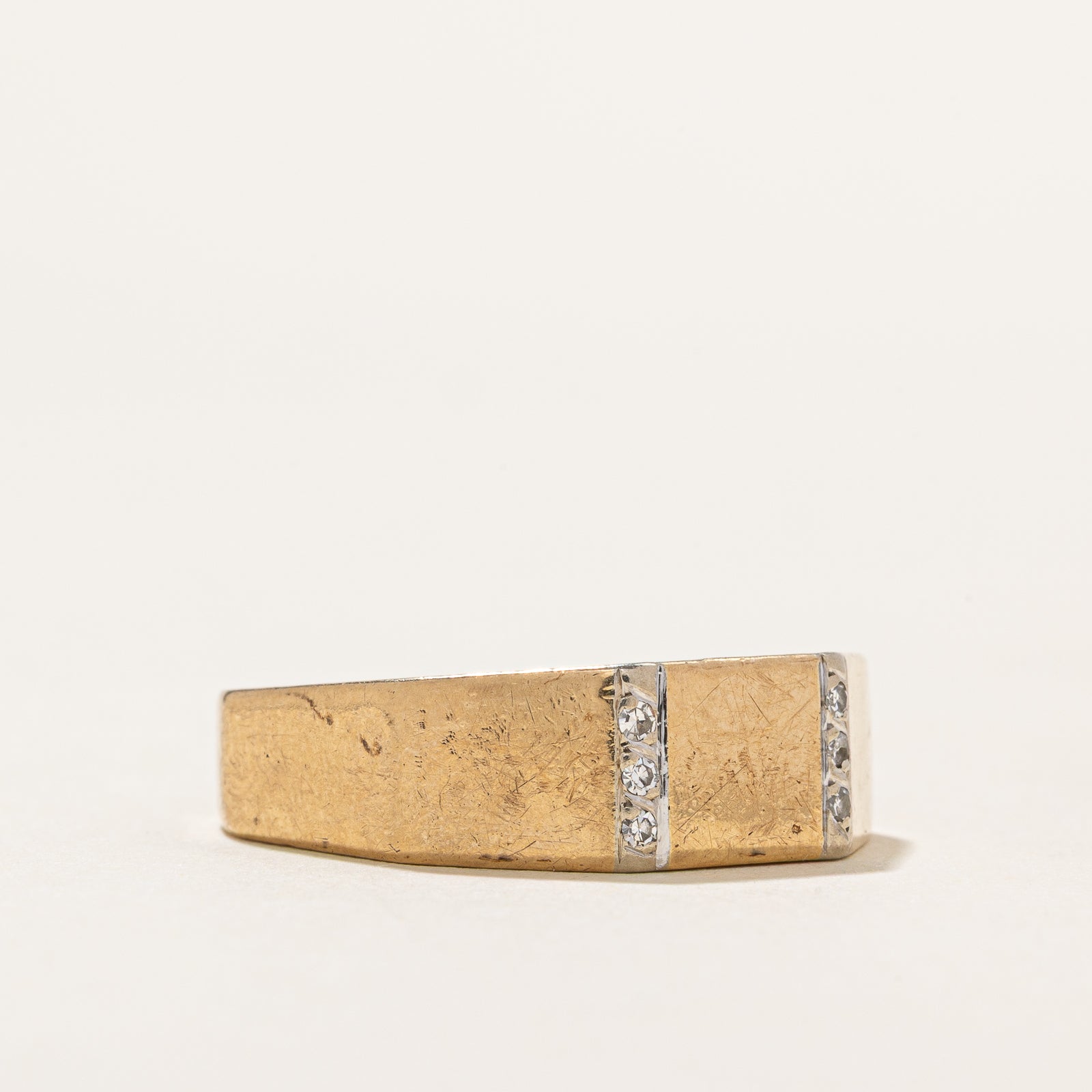 Diamond Double Column Band | 0.05ctw | SZ 7.25