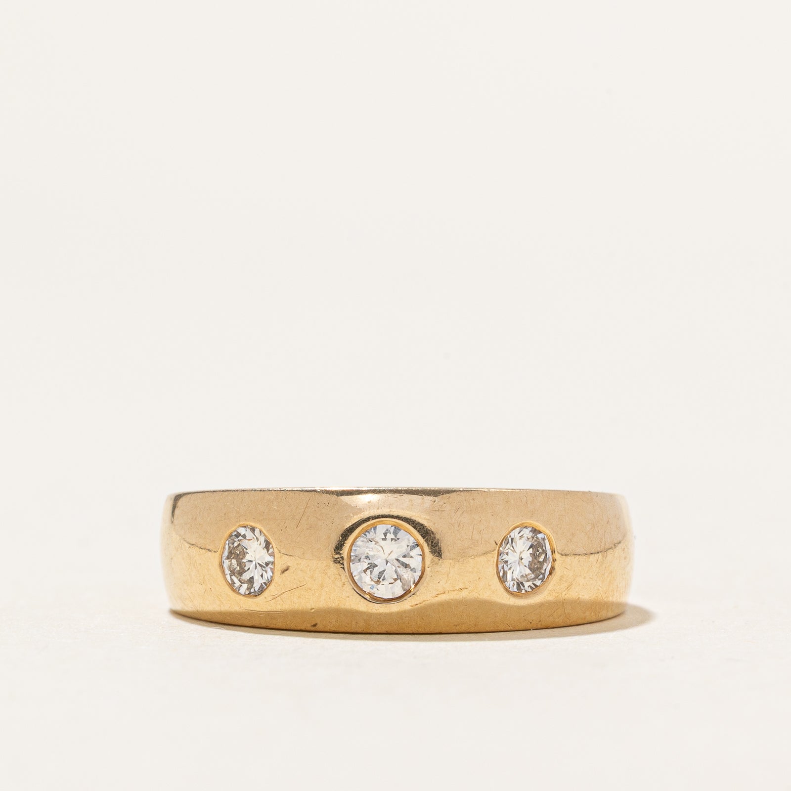 Three Stone Flush Set Diamond Band | 0.30ctw | SZ 6.25