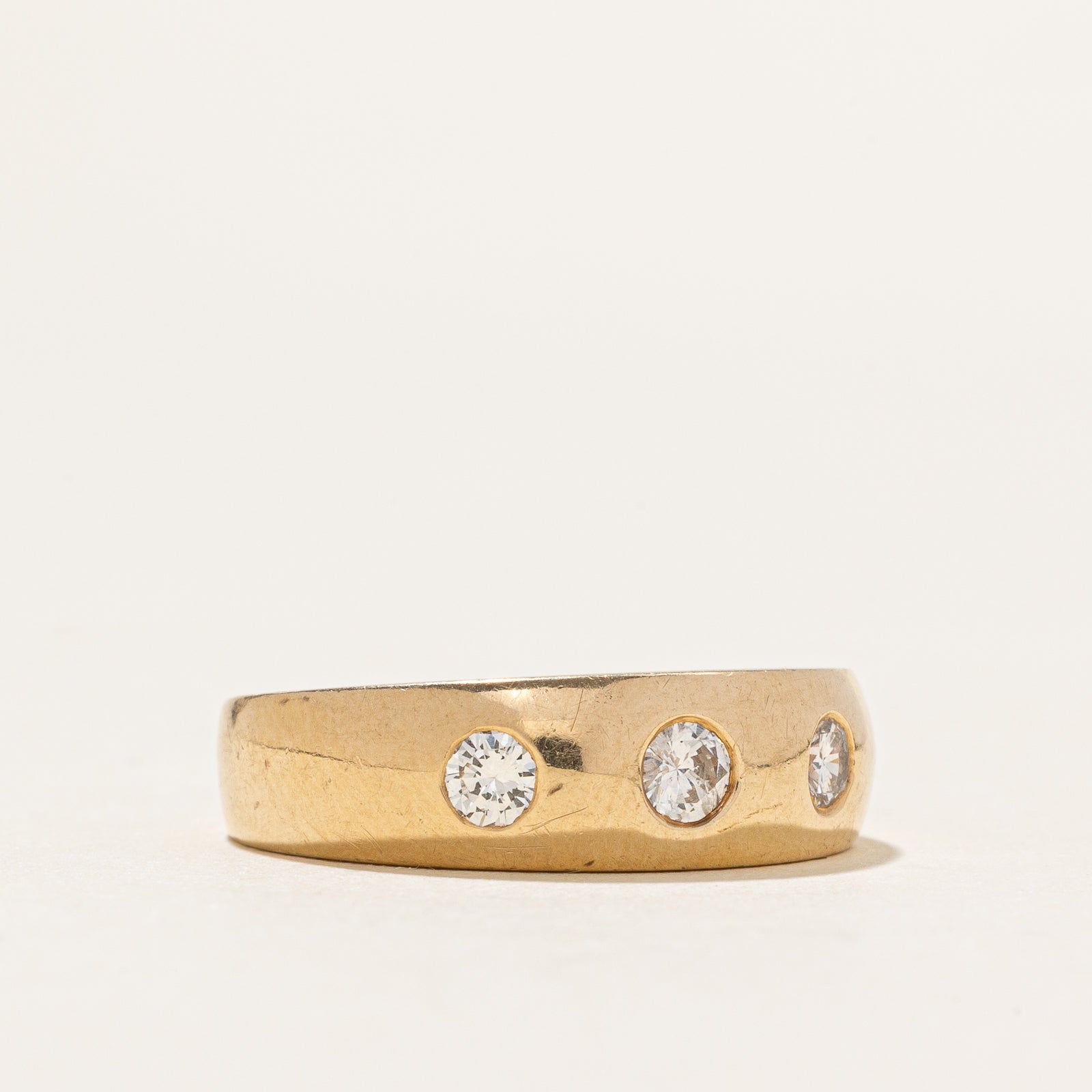 Three Stone Flush Set Diamond Band | 0.30ctw | SZ 6.25