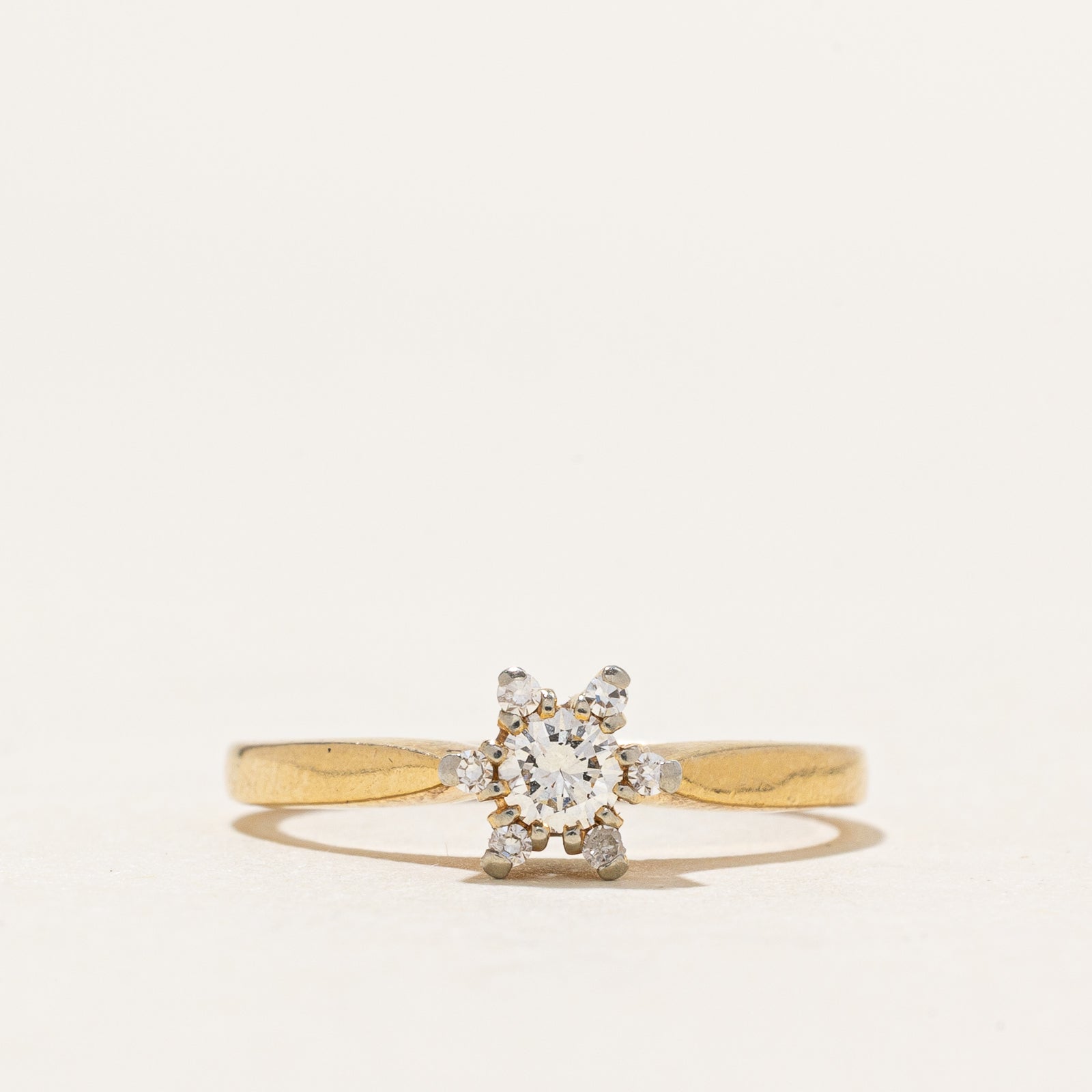 High Set Diamond Petal Ring | 0.17ctw | SZ 4.25