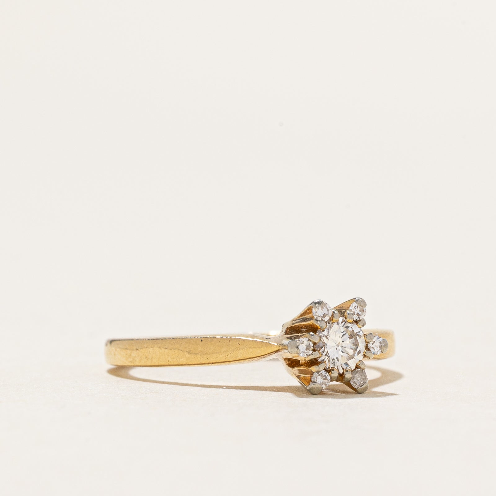 High Set Diamond Petal Ring | 0.17ctw | SZ 4.25