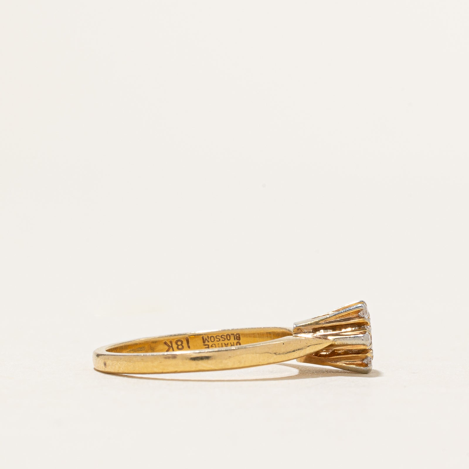 High Set Diamond Petal Ring | 0.17ctw | SZ 4.25