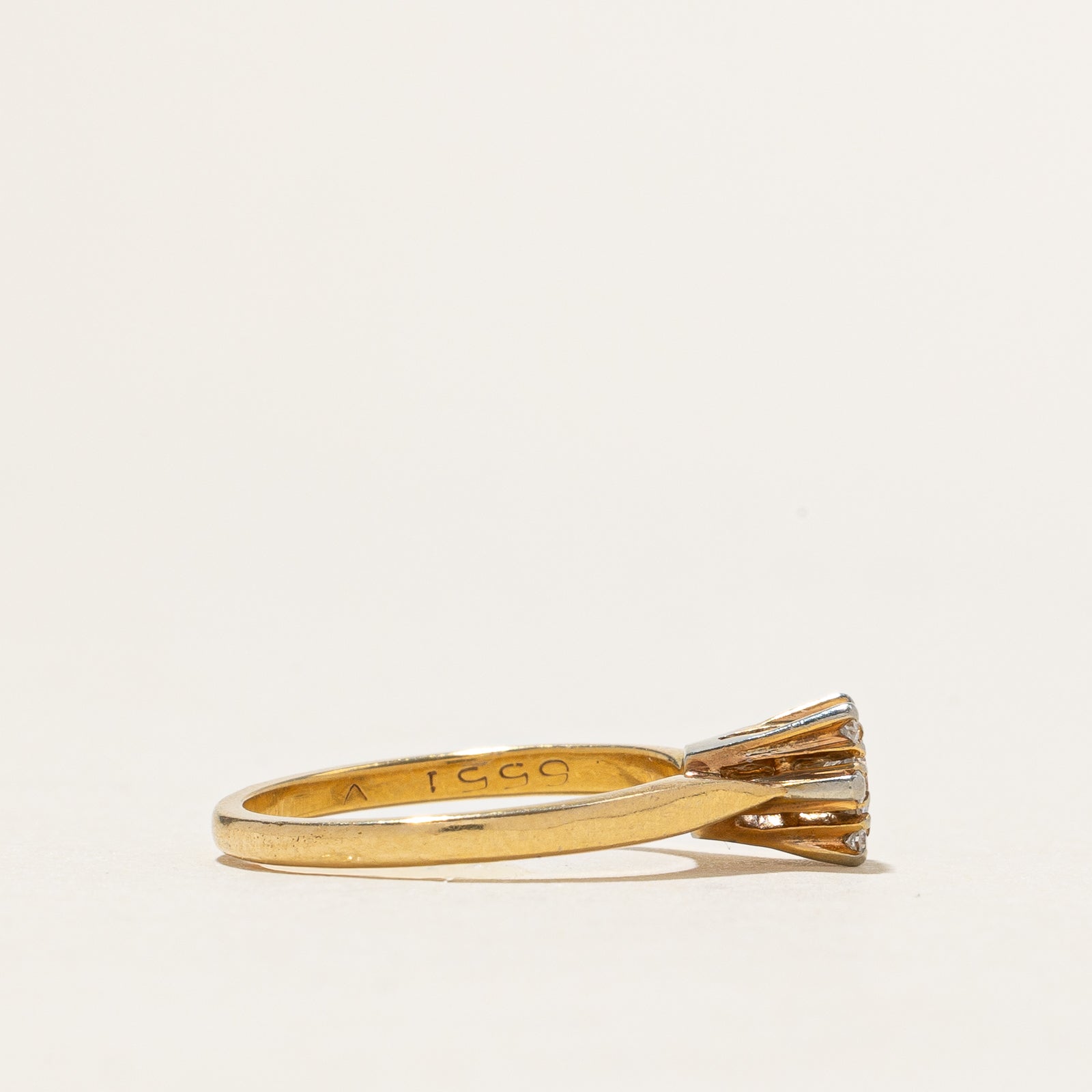 High Set Diamond Petal Ring | 0.17ctw | SZ 4.25