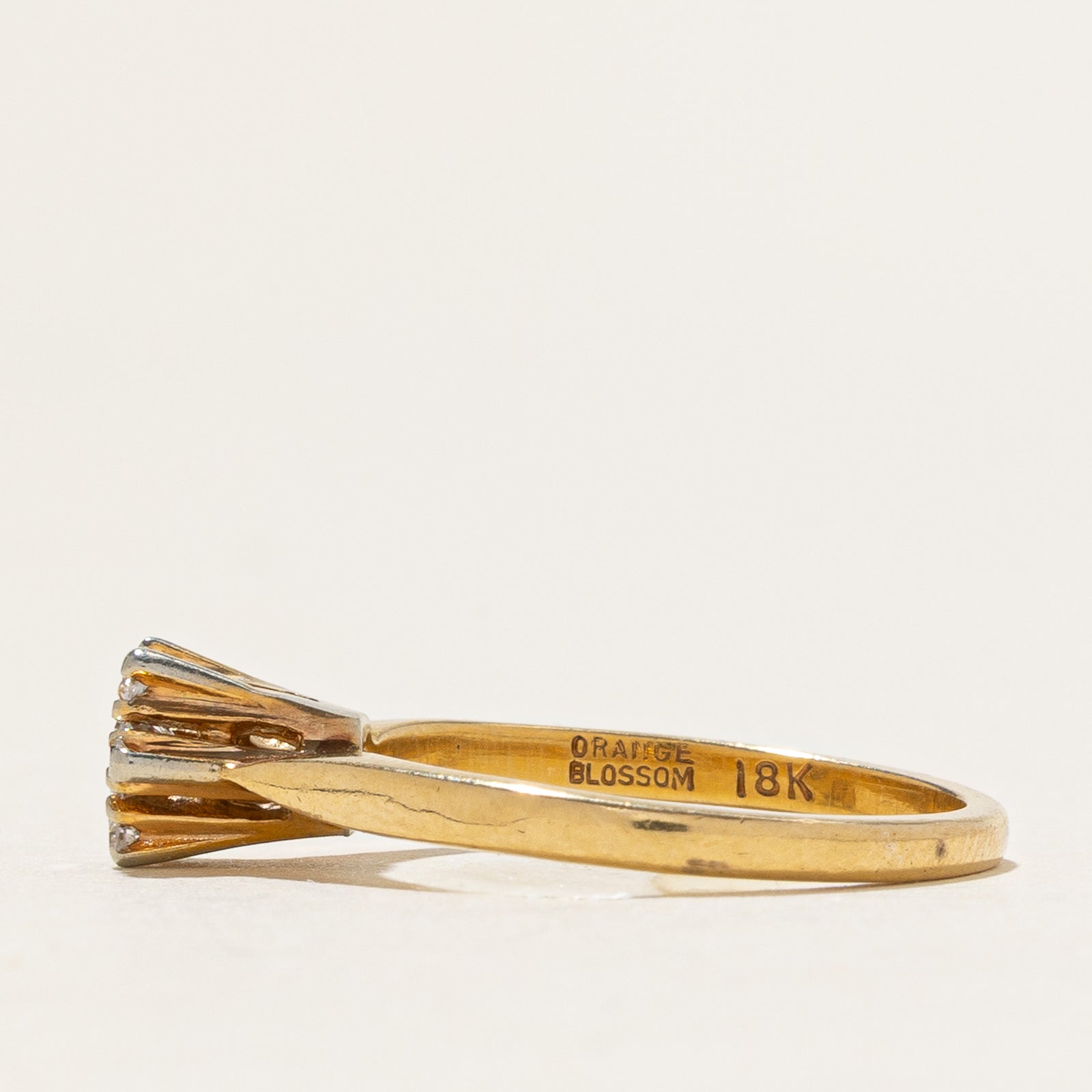 High Set Diamond Petal Ring | 0.17ctw | SZ 4.25