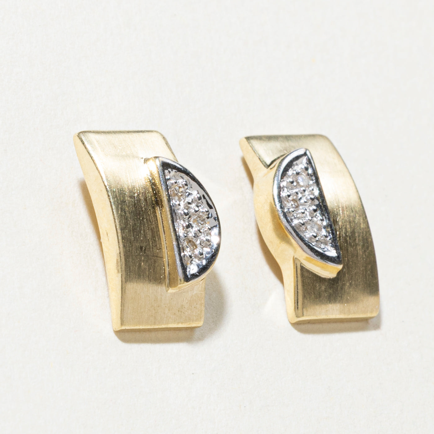 Diamond Geometric Stud Earrings | 0.03ctw
