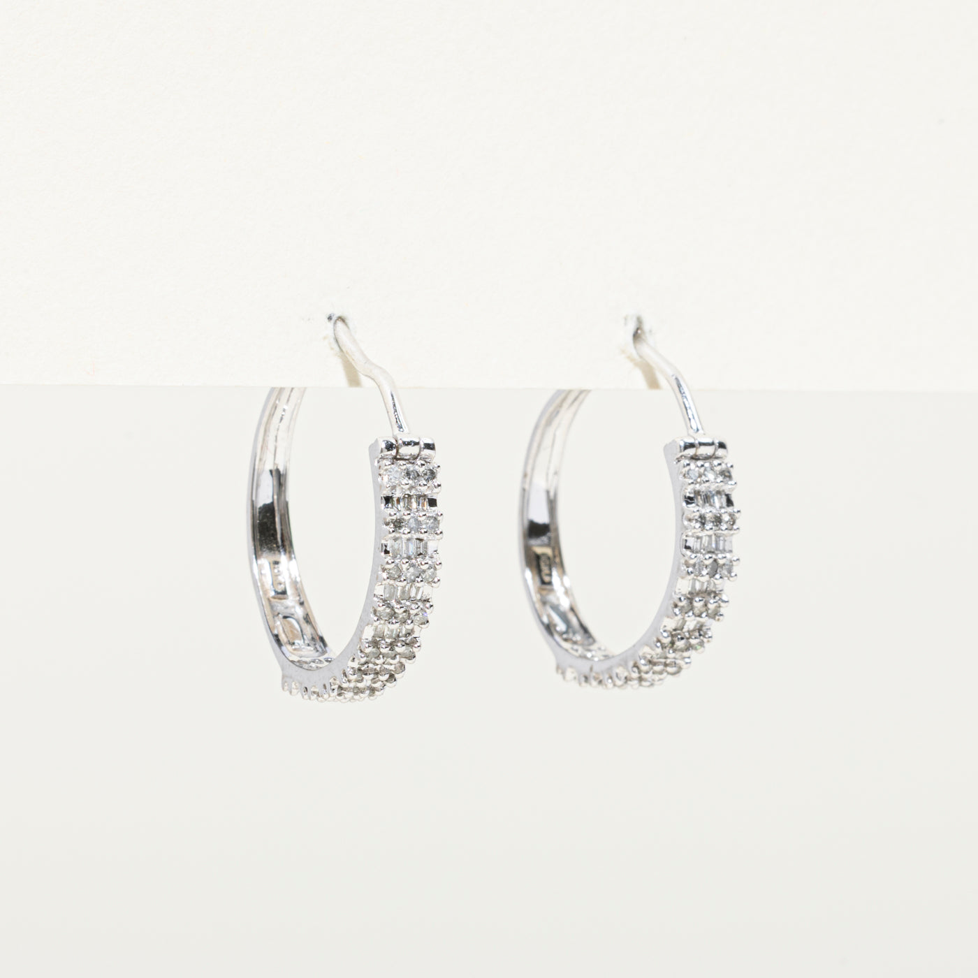 Multi Cut Diamond Hoop Earrings | 0.50ctw