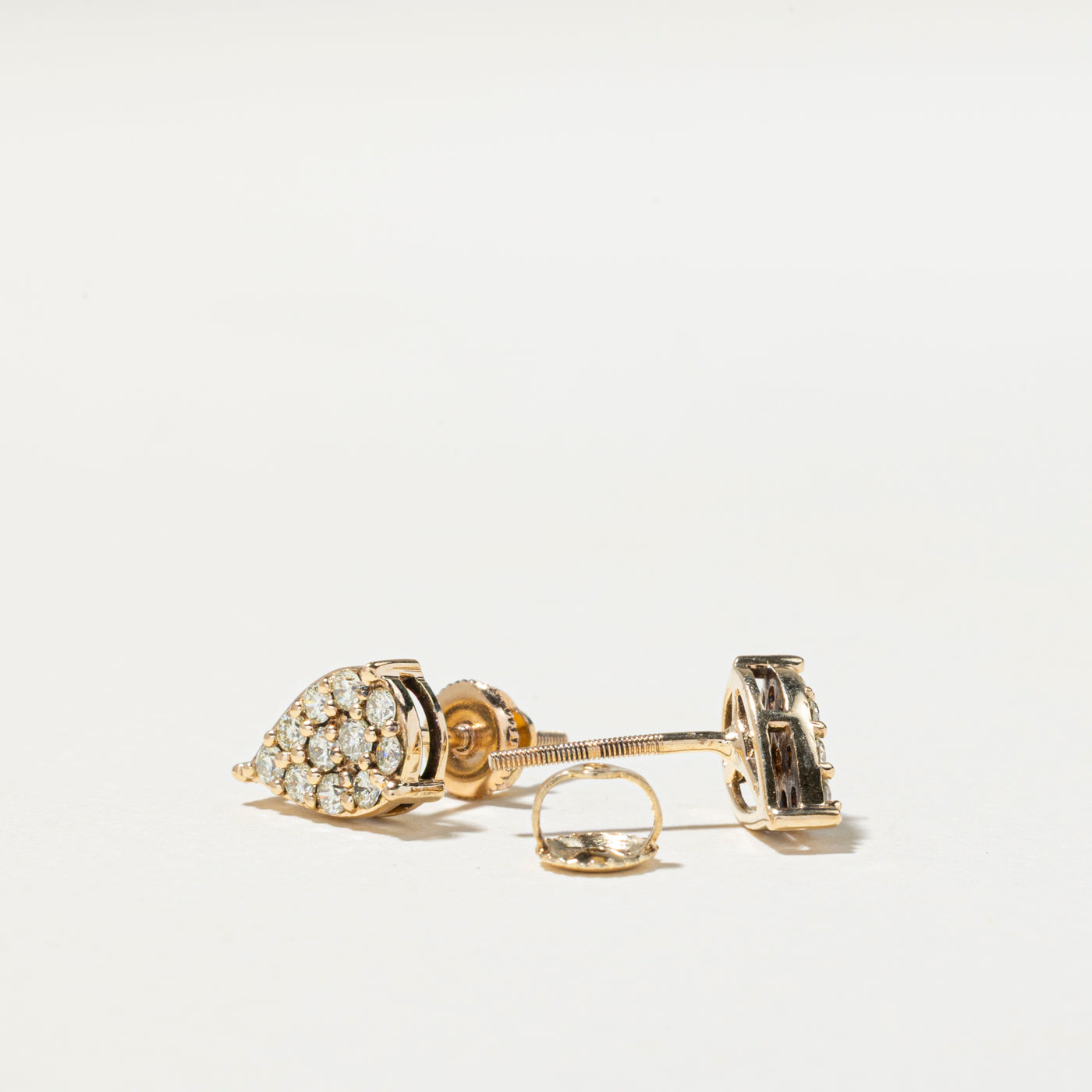 Diamond Pear Shaped Stud Earrings | 0.44ctw