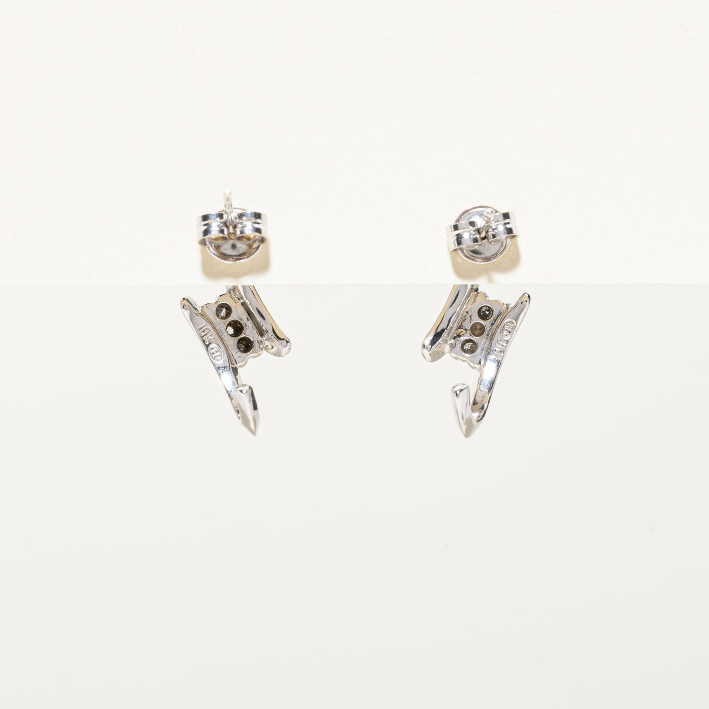 Diagonal Diamond Half Huggie Earrings | 0.12ctw