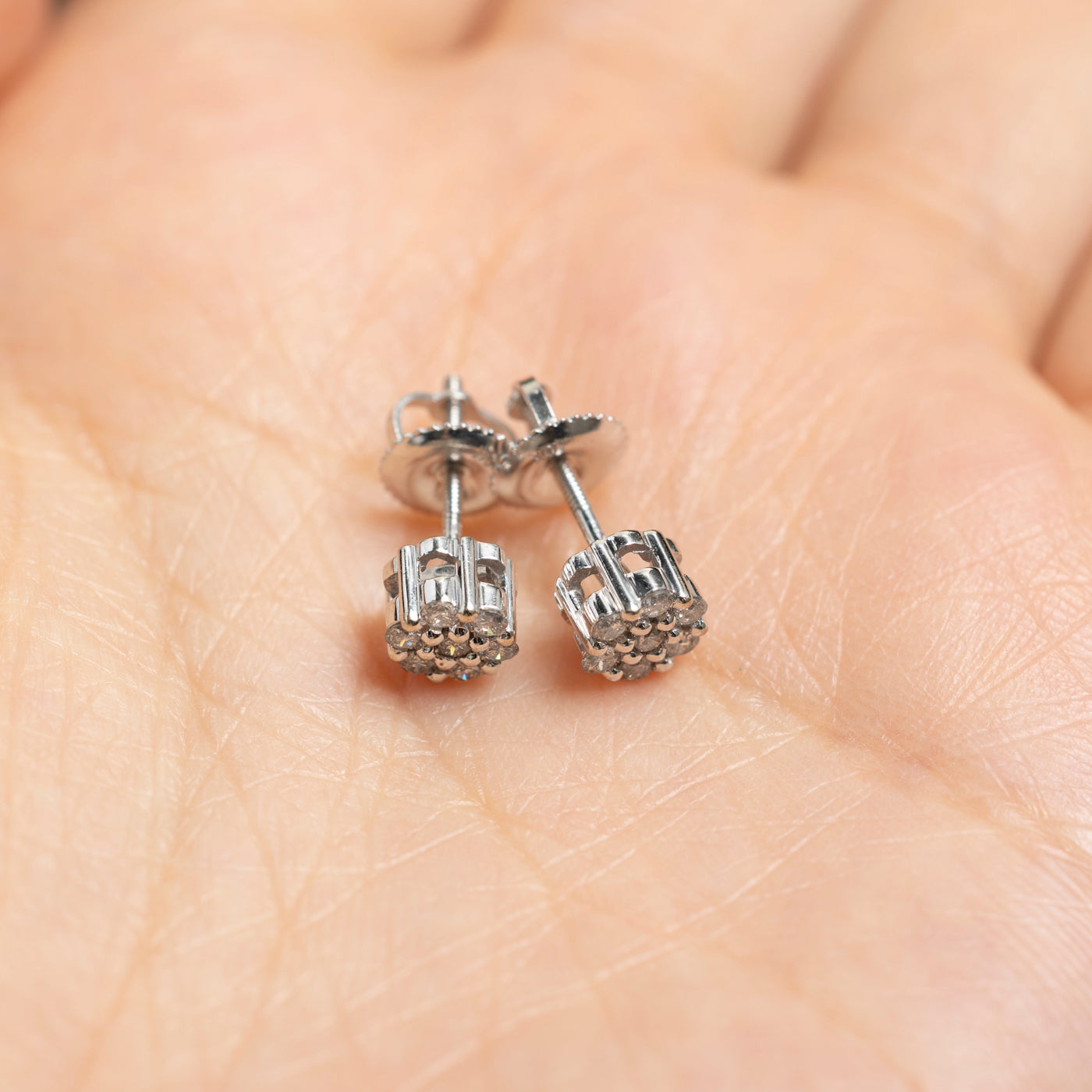 Diamond Cluster Stud Earrings | 0.28ctw