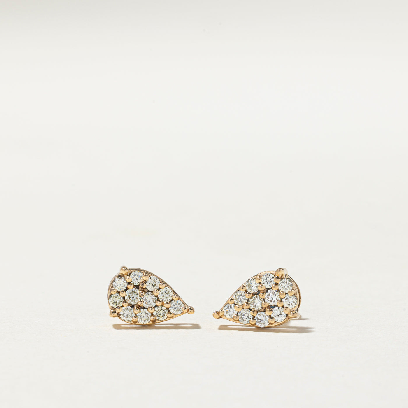 Diamond Pear Shaped Stud Earrings | 0.44ctw