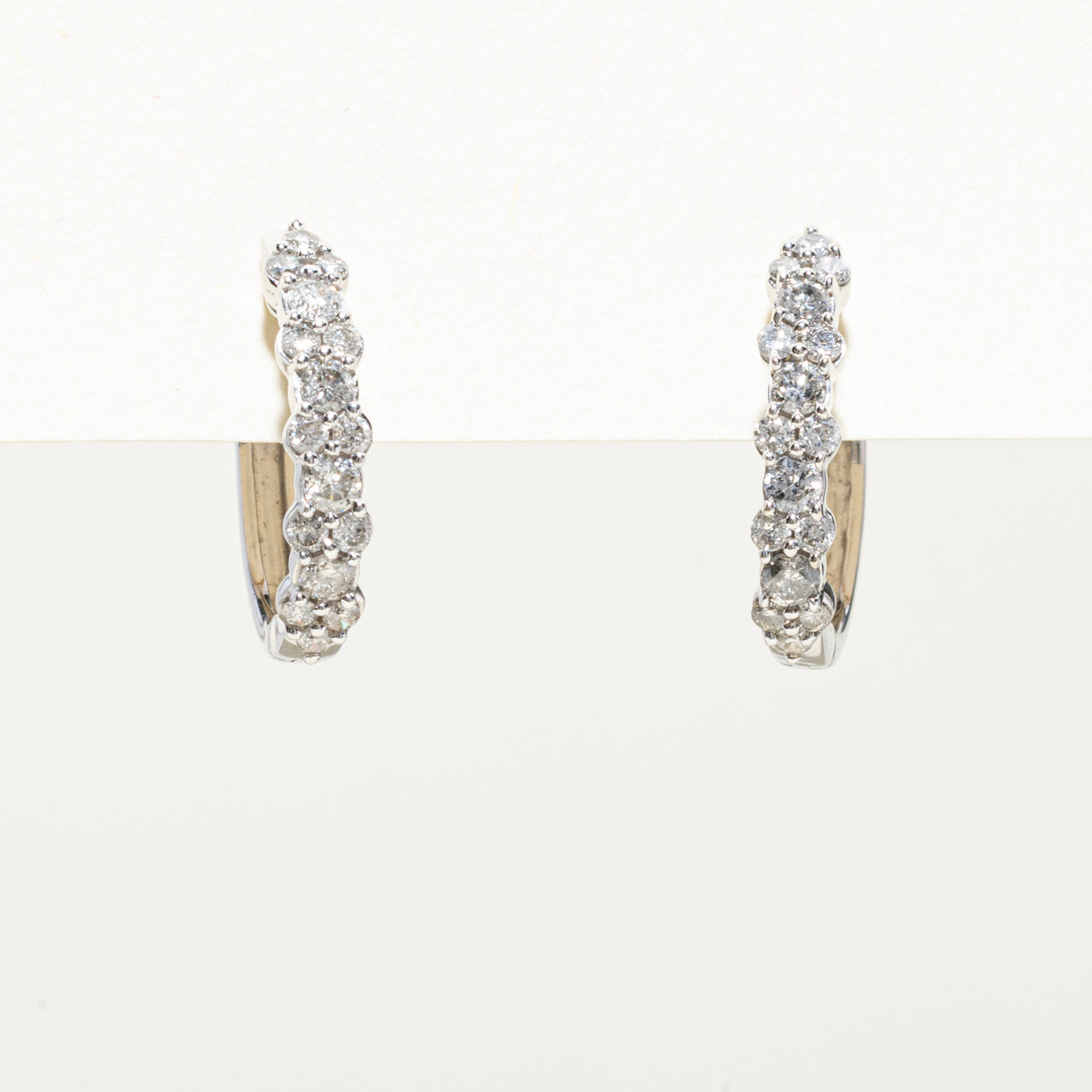 Diamond Cluster Huggie Earrings | 0.40ctw