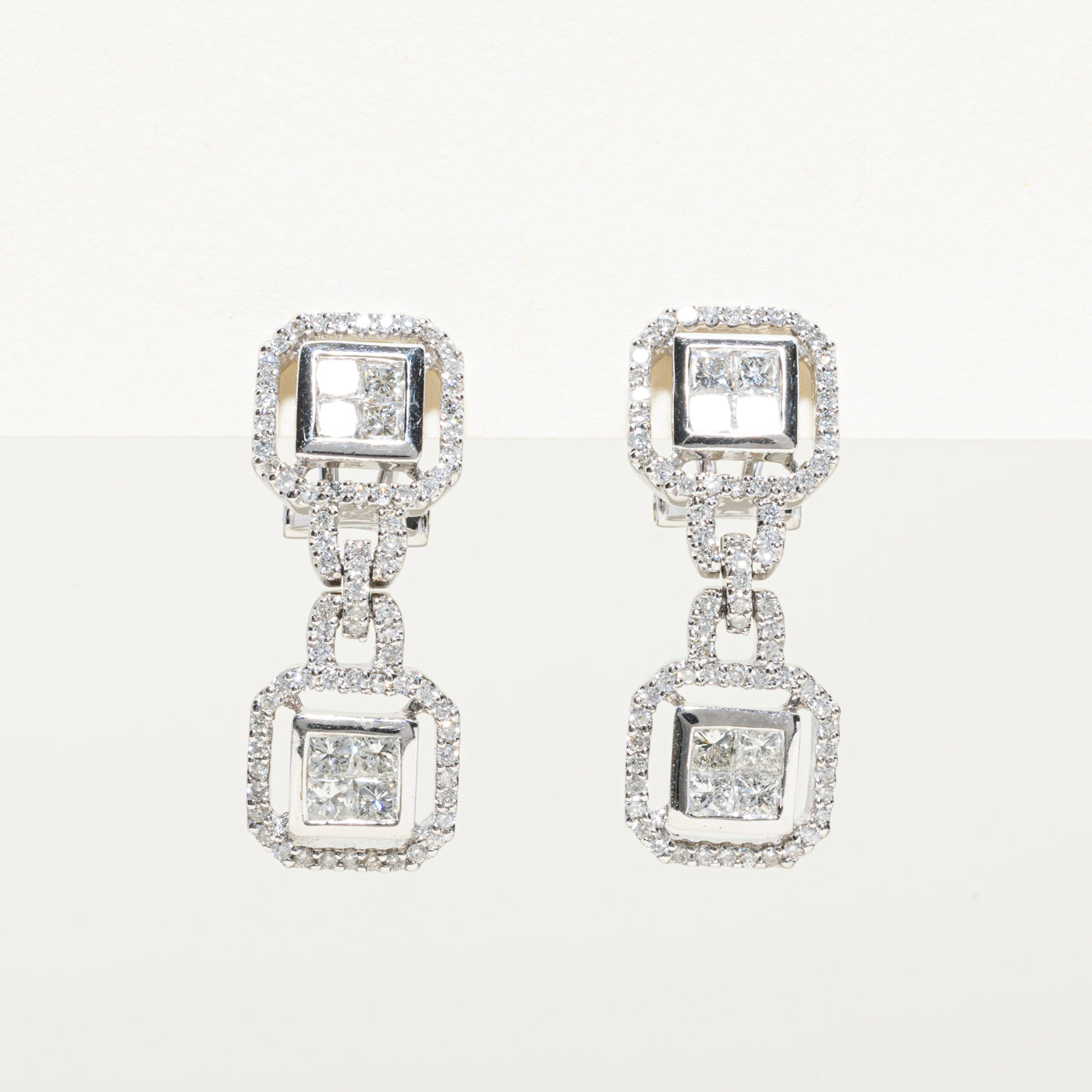 Illusion Set Diamond Drop Earrings | 1.00ctw