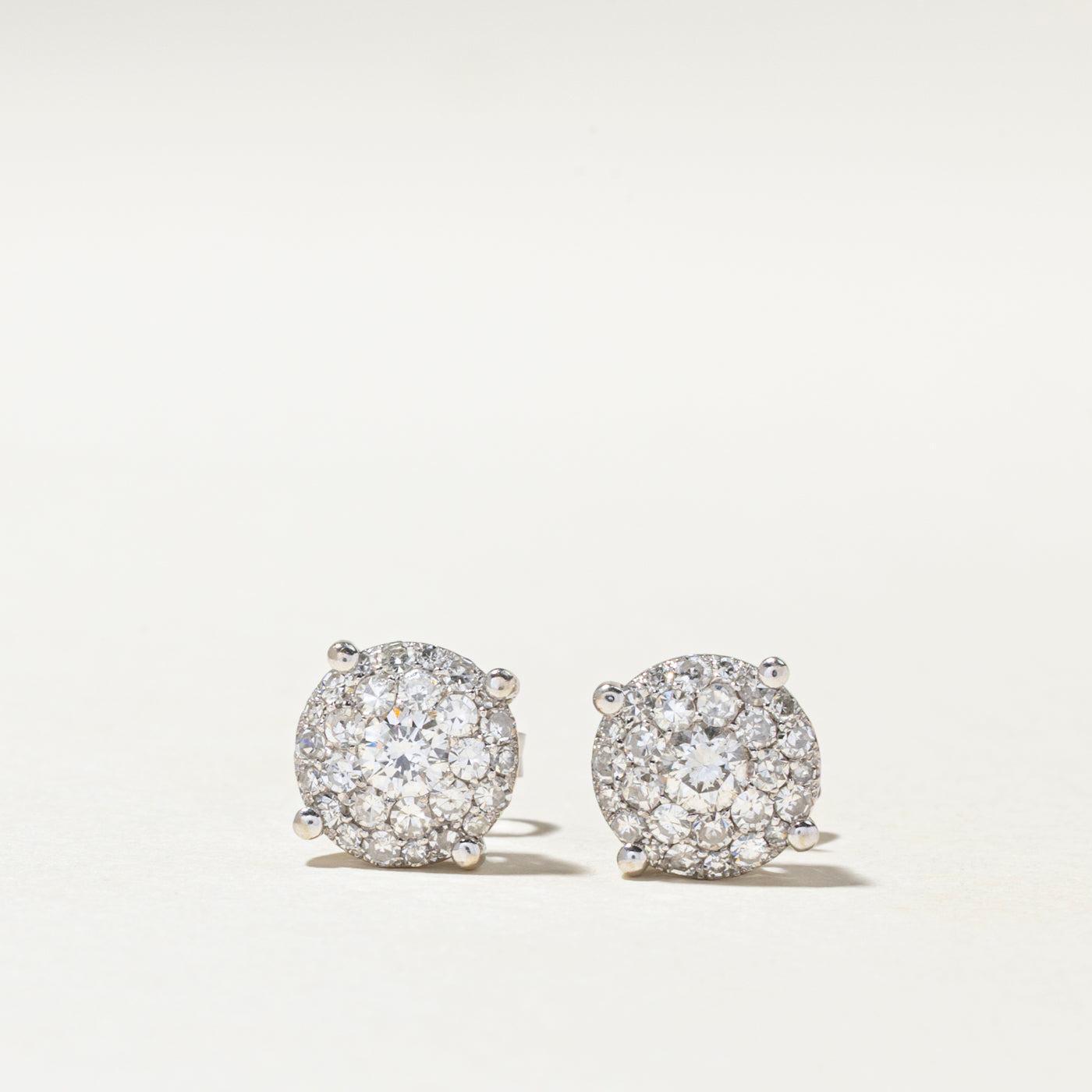 Diamond Cluster Stud Earrings | 0.94ctw