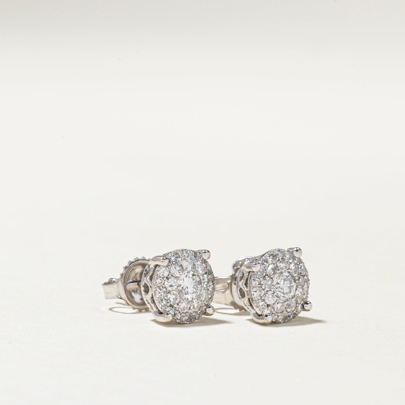 Diamond Cluster Stud Earrings | 0.94ctw