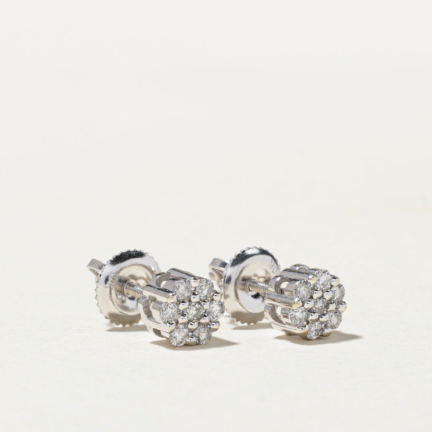 Diamond Cluster Stud Earrings | 0.28ctw